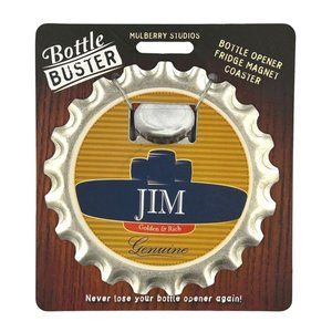 Jim Bottle Buster Bottle Opener Fridge Magnet Coaster Pre-Personalized